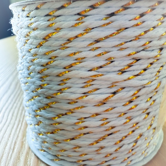 π Handmade Pineapple Canvas Tapestry Tan Canvas, White & Gold Thread - USA Made - Picture 6 of 7